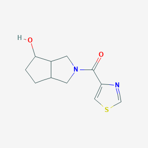 molecular formula C11H14N2O2S B6631164 (4-hydroxy-3,3a,4,5,6,6a-hexahydro-1H-cyclopenta[c]pyrrol-2-yl)-(1,3-thiazol-4-yl)methanone 