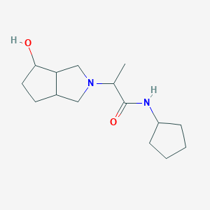 molecular formula C15H26N2O2 B6631178 N-cyclopentyl-2-(4-hydroxy-3,3a,4,5,6,6a-hexahydro-1H-cyclopenta[c]pyrrol-2-yl)propanamide 