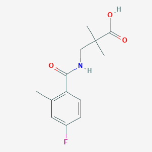 molecular formula C13H16FNO3 B6631184 3-[(4-Fluoro-2-methylbenzoyl)amino]-2,2-dimethylpropanoic acid 