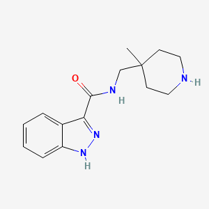 molecular formula C15H20N4O B6631200 N-[(4-methylpiperidin-4-yl)methyl]-1H-indazole-3-carboxamide 