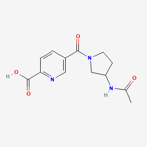 molecular formula C13H15N3O4 B6631214 5-(3-Acetamidopyrrolidine-1-carbonyl)pyridine-2-carboxylic acid 