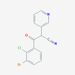 molecular formula C14H8BrClN2O B6631235 3-(3-Bromo-2-chlorophenyl)-3-oxo-2-pyridin-3-ylpropanenitrile 