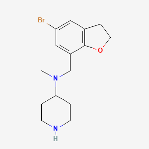 molecular formula C15H21BrN2O B6631236 N-[(5-bromo-2,3-dihydro-1-benzofuran-7-yl)methyl]-N-methylpiperidin-4-amine 