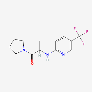 molecular formula C13H16F3N3O B6631263 1-Pyrrolidin-1-yl-2-[[5-(trifluoromethyl)pyridin-2-yl]amino]propan-1-one 