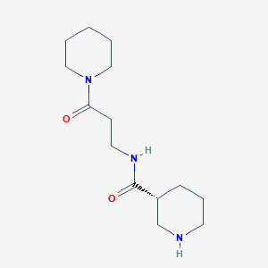 molecular formula C14H25N3O2 B6631268 (3R)-N-(3-oxo-3-piperidin-1-ylpropyl)piperidine-3-carboxamide 