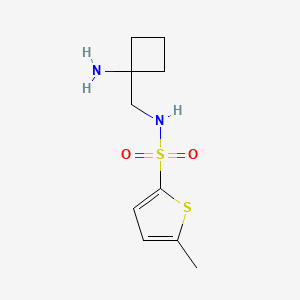 molecular formula C10H16N2O2S2 B6631271 N-[(1-aminocyclobutyl)methyl]-5-methylthiophene-2-sulfonamide 