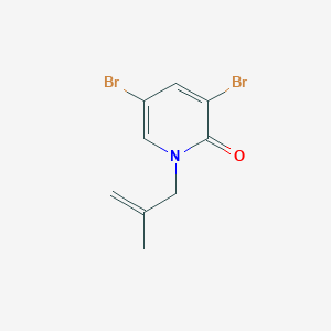 molecular formula C9H9Br2NO B6631276 3,5-Dibromo-1-(2-methylprop-2-enyl)pyridin-2-one 