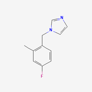 molecular formula C11H11FN2 B6631284 1-[(4-Fluoro-2-methylphenyl)methyl]imidazole 