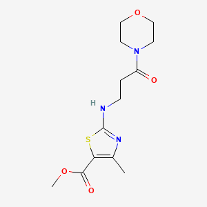 molecular formula C13H19N3O4S B6631289 Methyl 4-methyl-2-[(3-morpholin-4-yl-3-oxopropyl)amino]-1,3-thiazole-5-carboxylate 