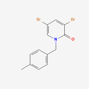 molecular formula C13H11Br2NO B6631291 3,5-Dibromo-1-[(4-methylphenyl)methyl]pyridin-2-one 