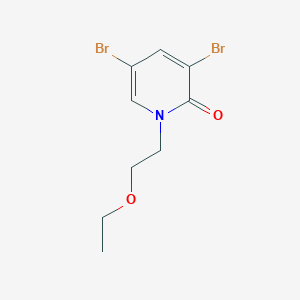 molecular formula C9H11Br2NO2 B6631306 3,5-Dibromo-1-(2-ethoxyethyl)pyridin-2-one 