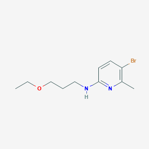 molecular formula C11H17BrN2O B6631328 5-bromo-N-(3-ethoxypropyl)-6-methylpyridin-2-amine 