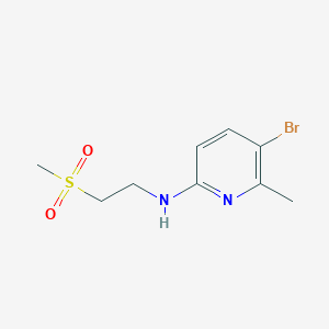 molecular formula C9H13BrN2O2S B6631359 5-bromo-6-methyl-N-(2-methylsulfonylethyl)pyridin-2-amine 