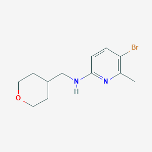 molecular formula C12H17BrN2O B6631374 5-bromo-6-methyl-N-(oxan-4-ylmethyl)pyridin-2-amine 