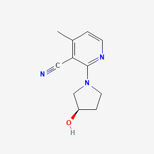 molecular formula C11H13N3O B6631381 2-[(3R)-3-hydroxypyrrolidin-1-yl]-4-methylpyridine-3-carbonitrile 