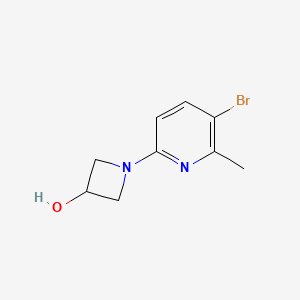 molecular formula C9H11BrN2O B6631395 1-(5-Bromo-6-methylpyridin-2-yl)azetidin-3-ol 