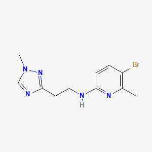 molecular formula C11H14BrN5 B6631408 5-bromo-6-methyl-N-[2-(1-methyl-1,2,4-triazol-3-yl)ethyl]pyridin-2-amine 