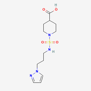 molecular formula C12H20N4O4S B6631413 1-(3-Pyrazol-1-ylpropylsulfamoyl)piperidine-4-carboxylic acid 