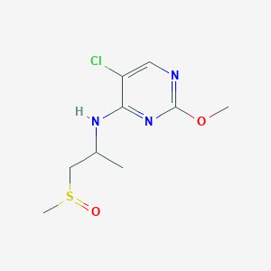 molecular formula C9H14ClN3O2S B6631423 5-chloro-2-methoxy-N-(1-methylsulfinylpropan-2-yl)pyrimidin-4-amine 