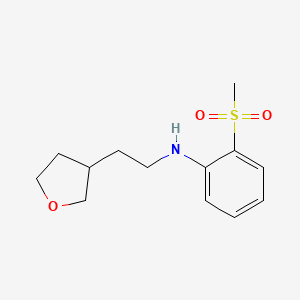 molecular formula C13H19NO3S B6631426 2-methylsulfonyl-N-[2-(oxolan-3-yl)ethyl]aniline 