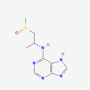 molecular formula C9H13N5OS B6631431 N-(1-methylsulfinylpropan-2-yl)-7H-purin-6-amine 