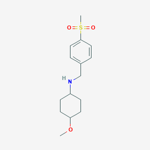 molecular formula C15H23NO3S B6631467 4-methoxy-N-[(4-methylsulfonylphenyl)methyl]cyclohexan-1-amine 