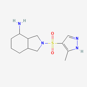 molecular formula C12H20N4O2S B6631483 2-[(5-methyl-1H-pyrazol-4-yl)sulfonyl]-1,3,3a,4,5,6,7,7a-octahydroisoindol-4-amine 