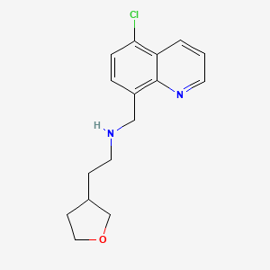 molecular formula C16H19ClN2O B6631498 N-[(5-chloroquinolin-8-yl)methyl]-2-(oxolan-3-yl)ethanamine 