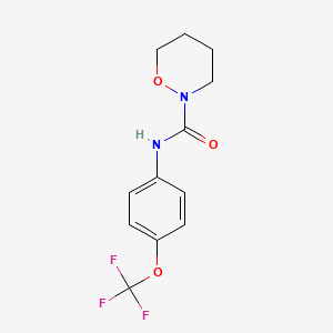 molecular formula C12H13F3N2O3 B6631502 N-[4-(trifluoromethoxy)phenyl]oxazinane-2-carboxamide 