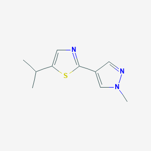 molecular formula C10H13N3S B6631515 2-(1-Methylpyrazol-4-yl)-5-propan-2-yl-1,3-thiazole 