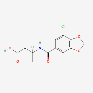 molecular formula C13H14ClNO5 B6631521 3-[(7-Chloro-1,3-benzodioxole-5-carbonyl)amino]-2-methylbutanoic acid 