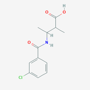 molecular formula C12H14ClNO3 B6631523 3-[(3-Chlorobenzoyl)amino]-2-methylbutanoic acid 