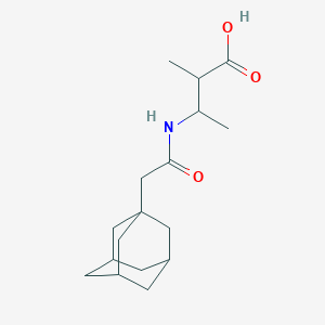 molecular formula C17H27NO3 B6631527 3-[[2-(1-Adamantyl)acetyl]amino]-2-methylbutanoic acid 