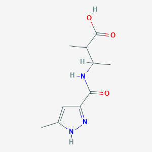 2-methyl-3-[(5-methyl-1H-pyrazole-3-carbonyl)amino]butanoic acid