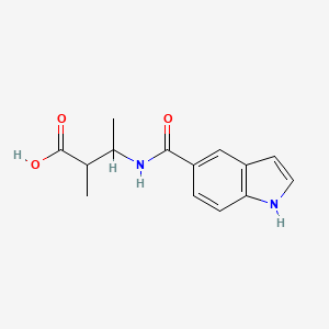 molecular formula C14H16N2O3 B6631539 3-(1H-indole-5-carbonylamino)-2-methylbutanoic acid 