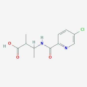 molecular formula C11H13ClN2O3 B6631555 3-[(5-Chloropyridine-2-carbonyl)amino]-2-methylbutanoic acid 