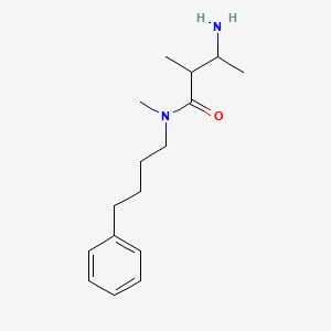 molecular formula C16H26N2O B6631589 3-amino-N,2-dimethyl-N-(4-phenylbutyl)butanamide 