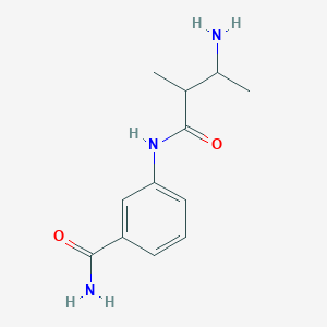 molecular formula C12H17N3O2 B6631597 3-[(3-Amino-2-methylbutanoyl)amino]benzamide 