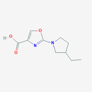molecular formula C10H14N2O3 B6631602 2-(3-Ethylpyrrolidin-1-yl)-1,3-oxazole-4-carboxylic acid 