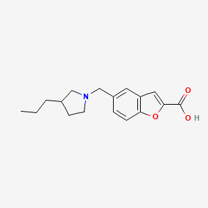 molecular formula C17H21NO3 B6631612 5-[(3-Propylpyrrolidin-1-yl)methyl]-1-benzofuran-2-carboxylic acid 