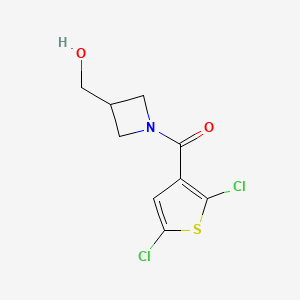 molecular formula C9H9Cl2NO2S B6631641 (2,5-Dichlorothiophen-3-yl)-[3-(hydroxymethyl)azetidin-1-yl]methanone 
