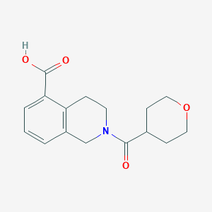 molecular formula C16H19NO4 B6631647 2-(oxane-4-carbonyl)-3,4-dihydro-1H-isoquinoline-5-carboxylic acid 