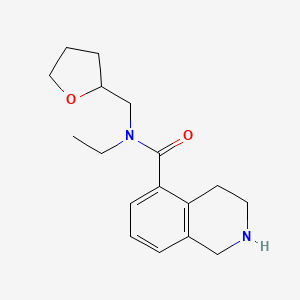molecular formula C17H24N2O2 B6631656 N-ethyl-N-(oxolan-2-ylmethyl)-1,2,3,4-tetrahydroisoquinoline-5-carboxamide 
