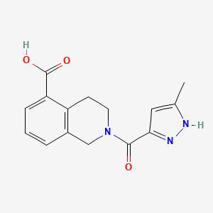 molecular formula C15H15N3O3 B6631664 2-(5-methyl-1H-pyrazole-3-carbonyl)-3,4-dihydro-1H-isoquinoline-5-carboxylic acid 