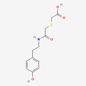 molecular formula C12H15NO4S B6631684 2-[2-[2-(4-Hydroxyphenyl)ethylamino]-2-oxoethyl]sulfanylacetic acid 