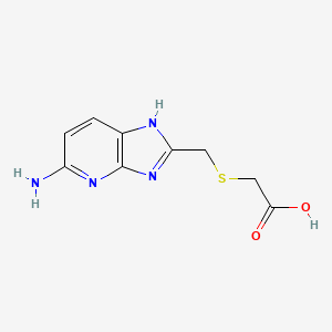 molecular formula C9H10N4O2S B6631686 2-[(5-amino-1H-imidazo[4,5-b]pyridin-2-yl)methylsulfanyl]acetic acid 