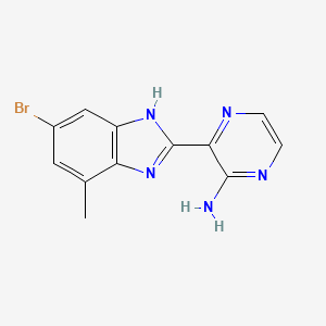 molecular formula C12H10BrN5 B6631694 3-(6-bromo-4-methyl-1H-benzimidazol-2-yl)pyrazin-2-amine 