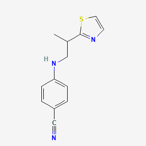 molecular formula C13H13N3S B6631704 4-[2-(1,3-Thiazol-2-yl)propylamino]benzonitrile 