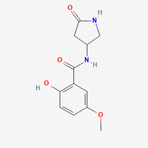 molecular formula C12H14N2O4 B6631705 2-hydroxy-5-methoxy-N-(5-oxopyrrolidin-3-yl)benzamide 