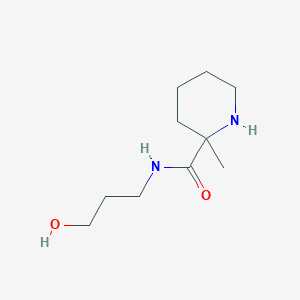 molecular formula C10H20N2O2 B6631732 N-(3-hydroxypropyl)-2-methylpiperidine-2-carboxamide 